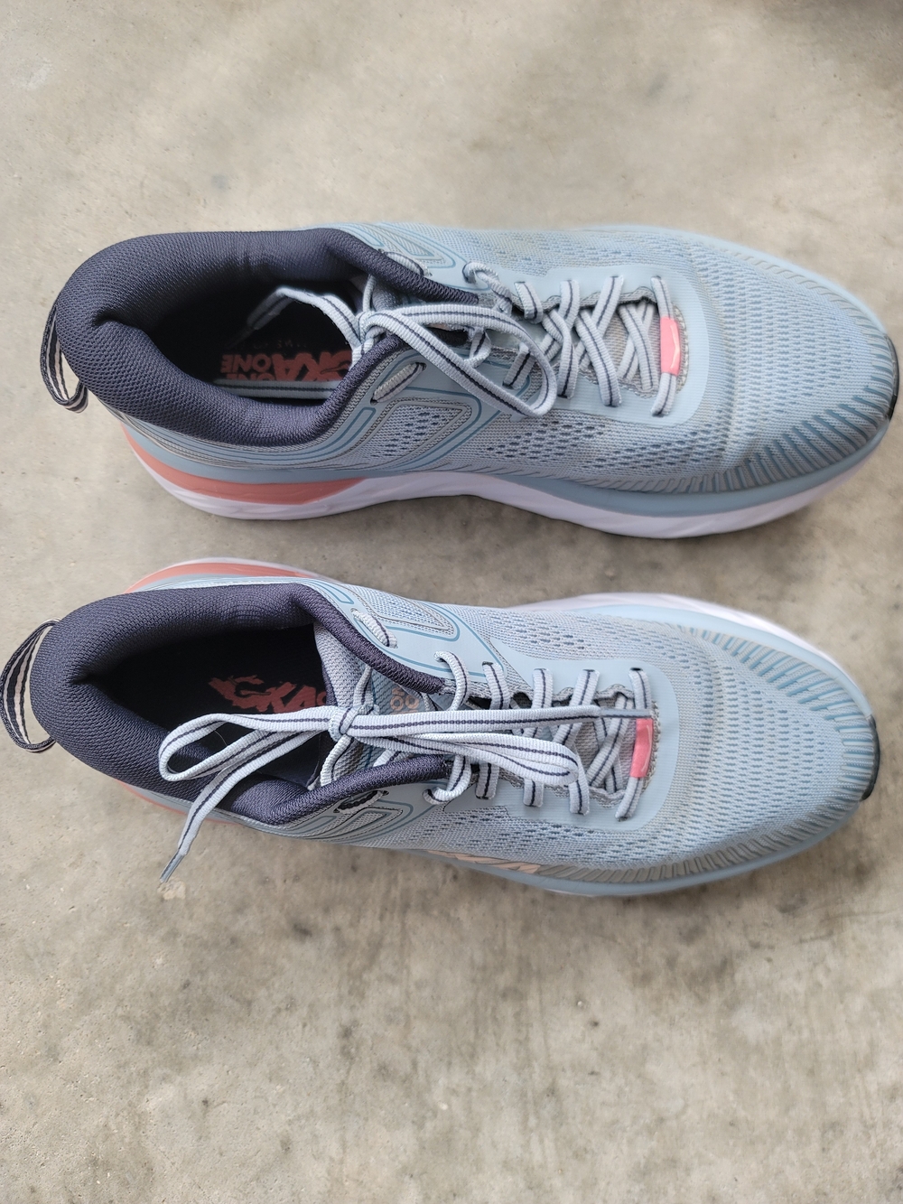 Hoka One One Light Gray and Pink Women's Athletic Sneakers